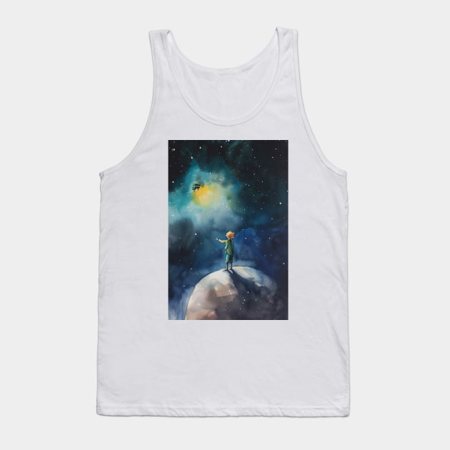 Little Prince Watercolor Tank Top by summer-sun-art